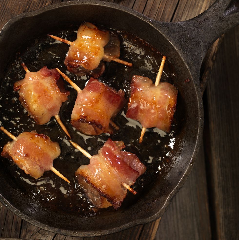 grilled bacon wrapped scallops in a maple glaze   photographed on hasselblad h3d2 39mb camera