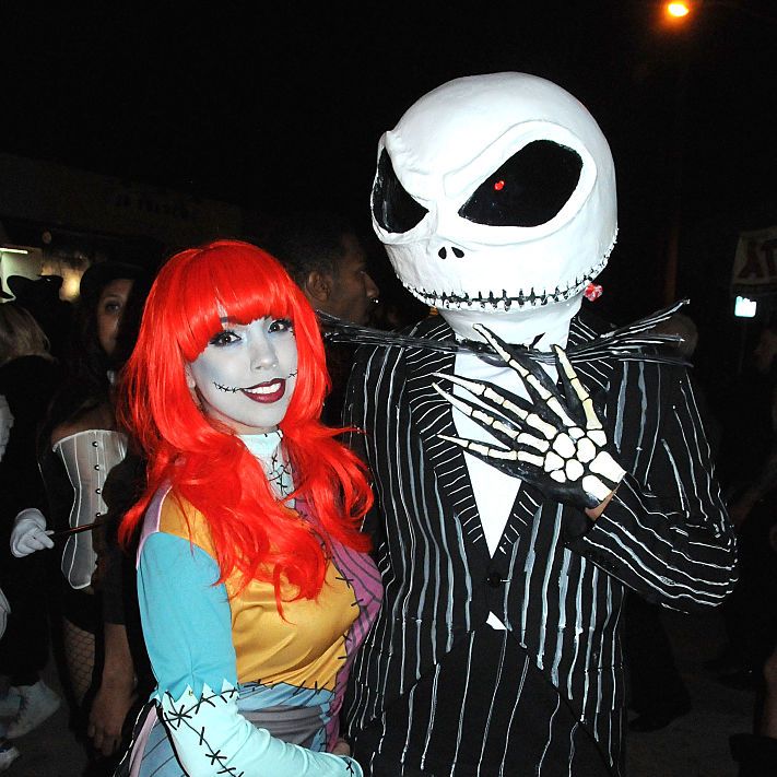 sally and jack skellington in the nightmare before christmas at the 2016 west hollywood halloween carnaval