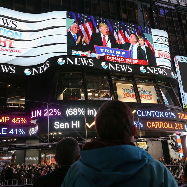 Crowds Gather In New York To Watch Election Results From Across The Country
