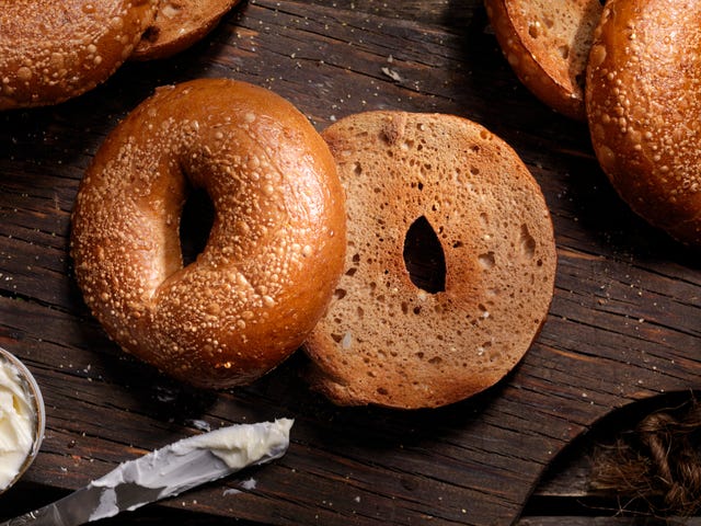 toasted bagels with butter photographed on a hasselblad h3d11 39 megapixel camera system