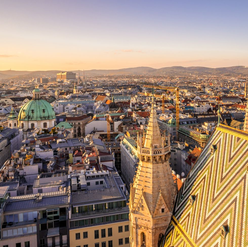 the vienna city view at twilight