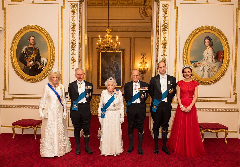 camilla, duchess of cornwall, prince charles, prince of wales, queen elizabeth ii, prince philip, duke of edinburgh, prince william, duke of cambridge and catherine, duchess of cambridge