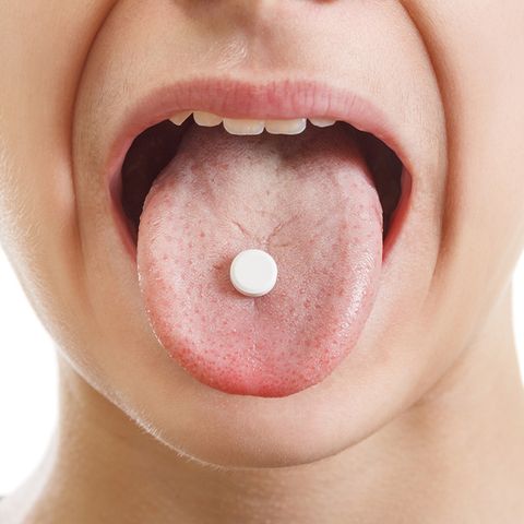 Tongue, Skin, Chewing gum, Lip, Mouth, Organ, Chin, Pill, Close-up, Pink, 