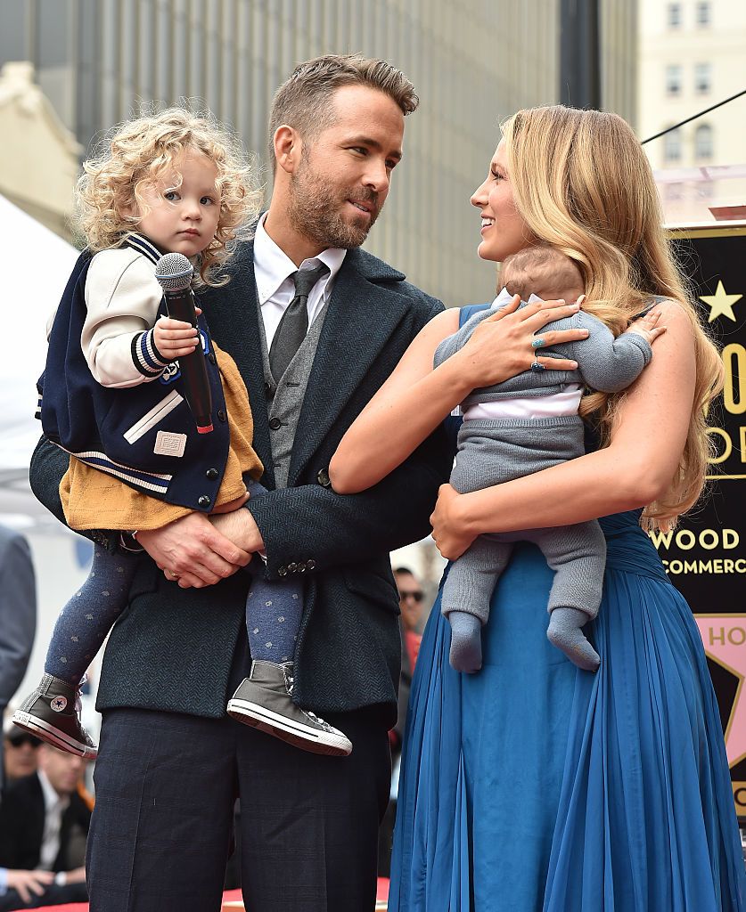 hollywood, ca   december 15  actors ryan reynolds and blake lively with daughters james reynolds and ines reynolds attend the ceremony honoring ryan reynolds with a star on the hollywood walk of fame on december 15, 2016 in hollywood, california  photo by axellebauer griffinfilmmagic