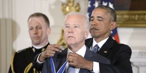 washington, dc   january 12  afp out us president barack obama r presents the medal of freedom to vice president joe biden during an event  in the state dining room of the white house, january 12, 2017 in washington, dc  photo by olivier douliery poolgetty images