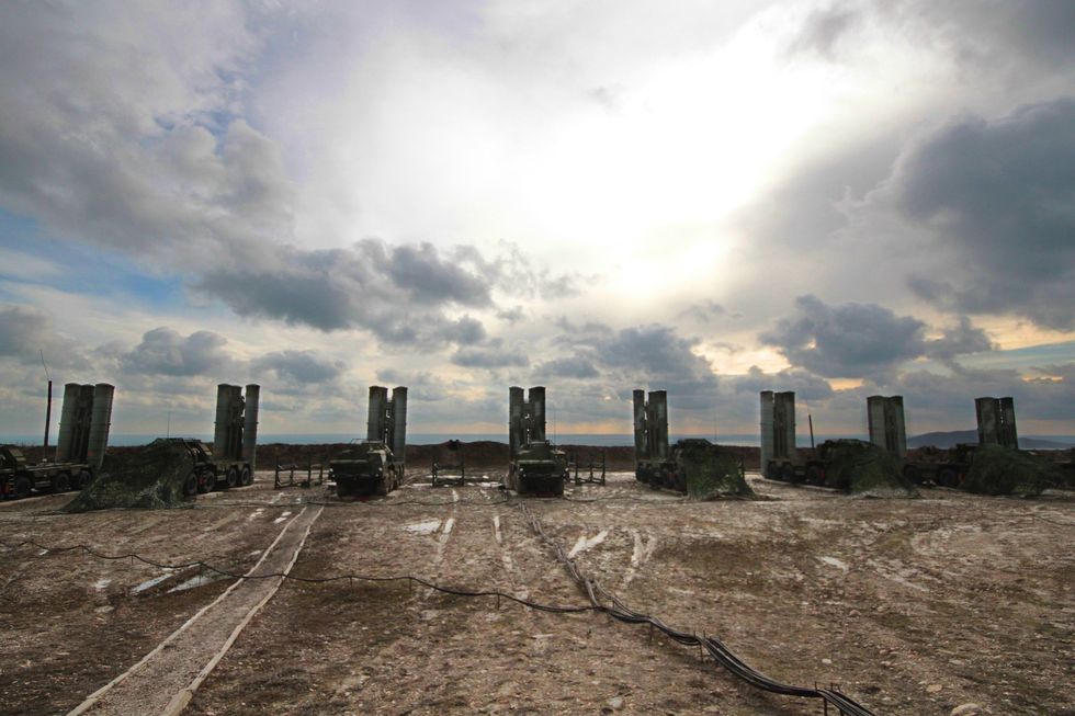 feodosiya, crimea, russia   january 14, 2017 s 400 triumf medium range and long range surface to air missile systems at the base of the russian southern military district's air defence missile regiment the regiment's personnel underwent re training and held missile test launches as part of the caucasus 2016 strategic drills alexei pavlishaktass photo by alexei pavlishak\tass via getty images