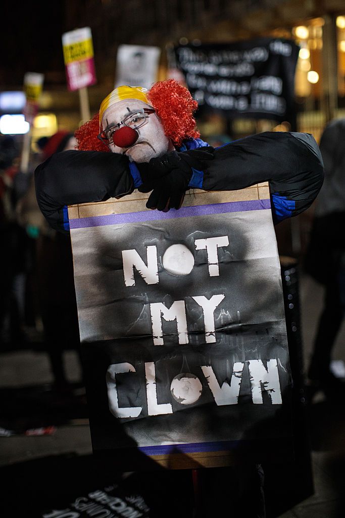 Clown protests in London