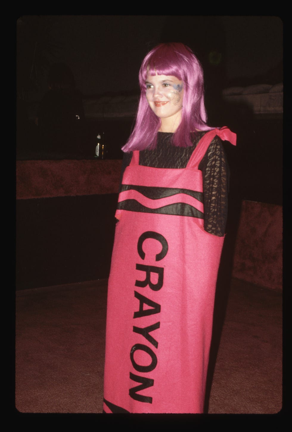 Drew Barrymore Wearing Pink Crayon Costume