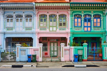 singapore, peranakan houses in euros district at the east of the city