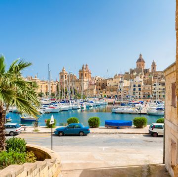 street and marina in senglea, one of the three cities in the grand harbour area of malta