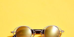 Eyewear, Sunglasses, Glasses, Personal protective equipment, Goggles, Yellow, Amber, Vision care, Material property, Transparent material, 