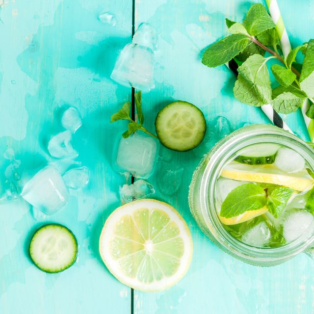 cucumber, lemon and mint water