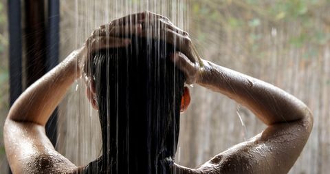 man taking an amazing shower