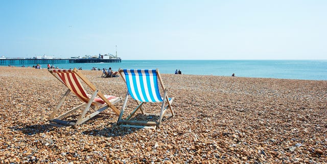 deck chairs on brighton beach