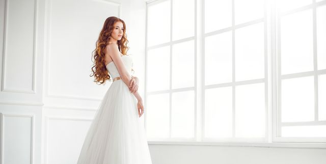 Gown, Wedding dress, Dress, Clothing, Photograph, White, Bride, Bridal clothing, Shoulder, Bridal party dress, 