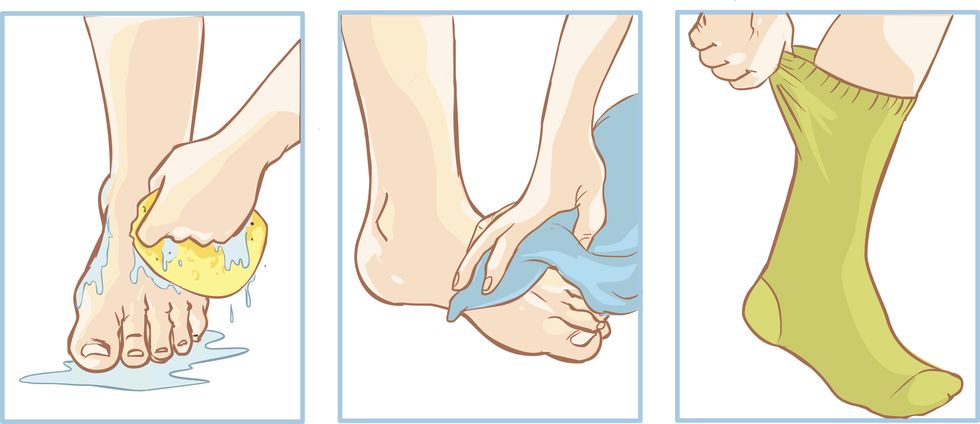 Vector illustration of a medical foot care