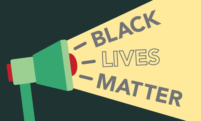 black lives matter illustration with megaphone