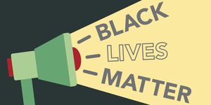 black lives matter illustration with megaphone