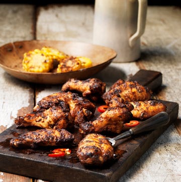 Barbecued peri peri chicken wings