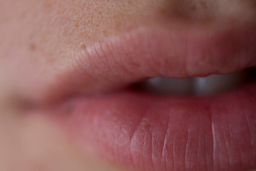 close up of a person's mouth