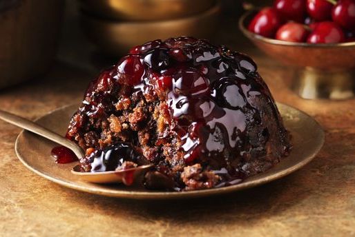 black forest christmas pudding