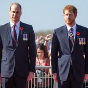 vimy, france   april 09 l r prince william, duke of cambridge and prince harry arrive at the canadian national vimy memorial on april 9, 2017 in vimy, france the prince of wales, the duke of cambridge and prince harry along with canadian prime minister justin trudeau and french president francois hollande attend the centenary commemorative service at the canadian national vimy memorial the battle of vimy ridge was fought during ww1 as part of the initial phase of the battle of arras although british led it was mostly fought by the canadian corps photo by jack taylorgetty images
