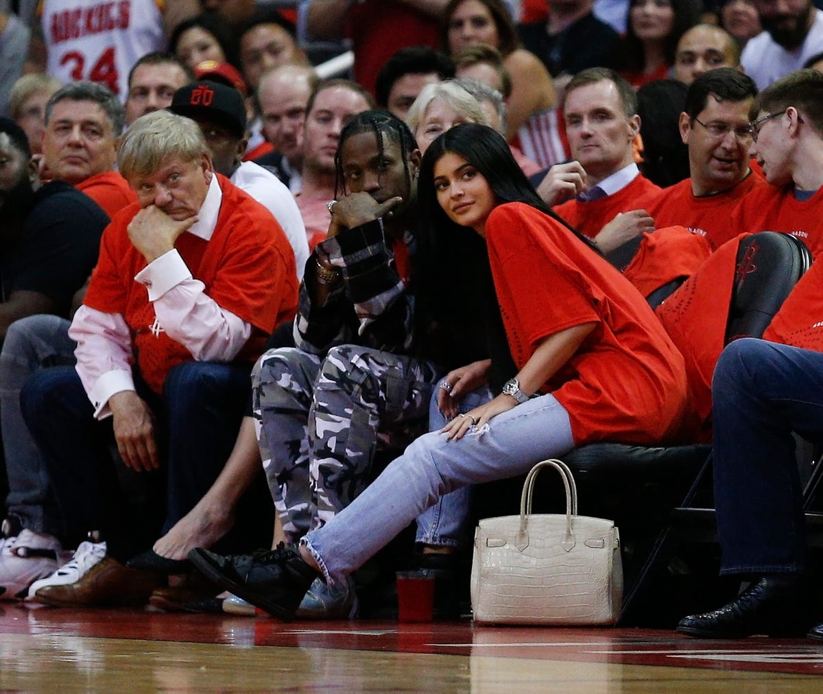 Travis Scott Makes First Appearance Since Stormi's Birth at Houston Rockets  Game