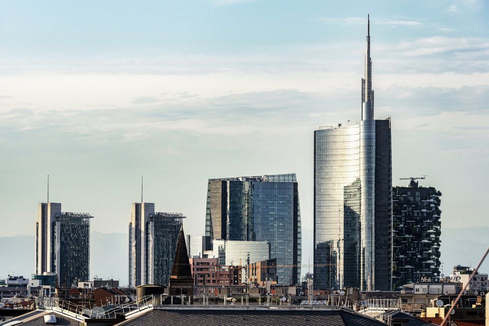 Italy, Milan, view to modern skyscrapers