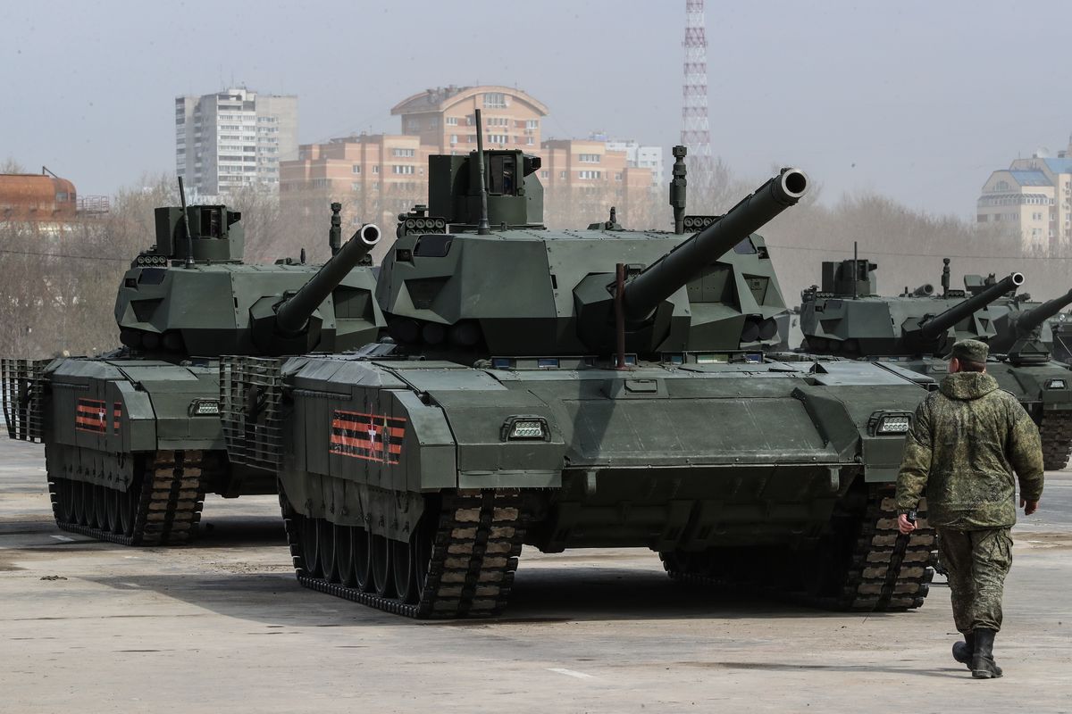 Military hardware prepared for Victory Day Parade in Moscow