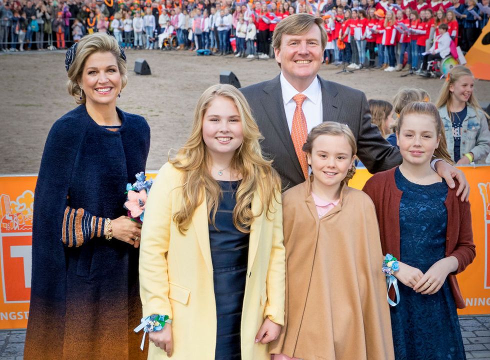 tilburg, netherlands april 27 king willem alexander, queen maxima, princess amalia, princess alexia and princess ariane attend the kings 50th birthday during the kingsday celebrations on april 27, 2017 in tilburg, netherlands photo by patrick van katwijkgetty images