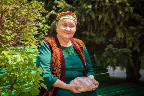 kazakh adult women smiling happy concept