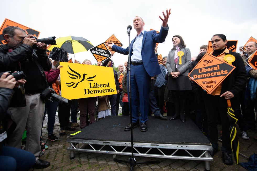 Tim Farron campaigning for the general election
