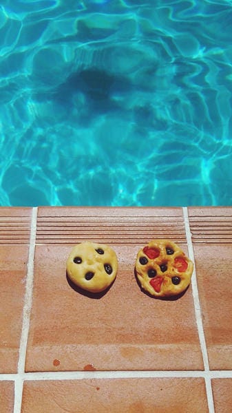 Fluid, Liquid, Swimming pool, Aqua, Teal, Turquoise, Recipe, Smiley, Finger food, Baked goods, 