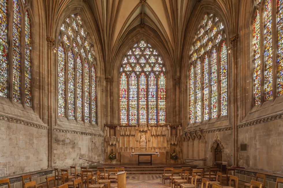 dedicated to st andrew the apostle, wells cathedral is the set of the bishop of bath and wells it was built between 1175 and 1490 the architecture is entirely of the early english gothic style of the late 12th and 13th centuries