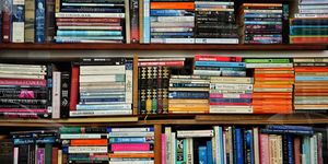 Full Frame Shot Of Books In Bookshelf