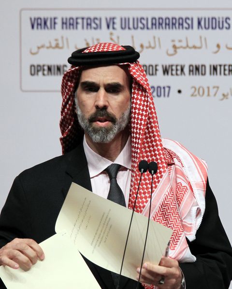 istanbul, turkey   may 8 prince ghazi bin muhammad of jordan delivers a speech during opening ceremony of waqf week and international forum on al quds waqfs at halic congress center in istanbul, turkey on may 8, 2017
 photo by ahmet dumanlianadolu agencygetty images