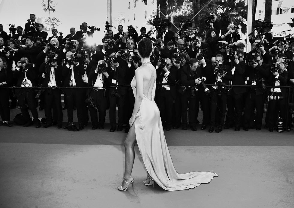 cannes, france   may 17 editors note image has been digitally manipulated emily ratajkowski during the 70th annual cannes film festival at  on may 17, 2017 in cannes, france  photo by mike marslandmike marslandwireimage