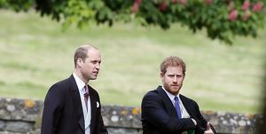 englefield, england   may 20  britains prince william, left, and his brother prince harry arrive for the wedding of pippa middleton and james matthews at st marks church on may 20, 2017 in englefield middleton, the sister of catherine, duchess of cambridge is to marry hedge fund manager james matthews in a ceremony saturday where her niece and nephew prince george and princess charlotte are in the wedding party, along with sister kate and princes harry and william photo by kirsty wigglesworth   poolgetty images