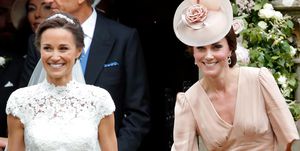 englefield green, united kingdom may 20 embargoed for publication in uk newspapers until 48 hours after create date and time pippa middleton leaves st marks church accompanied by catherine, duchess of cambridge after her wedding on may 20, 2017 in englefield green, england photo by max mumbyindigogetty images