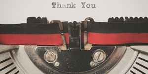 Thank You Written On Old Typewriter