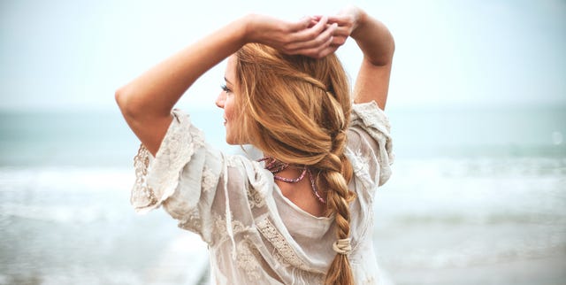 Dreamy girl  on beach