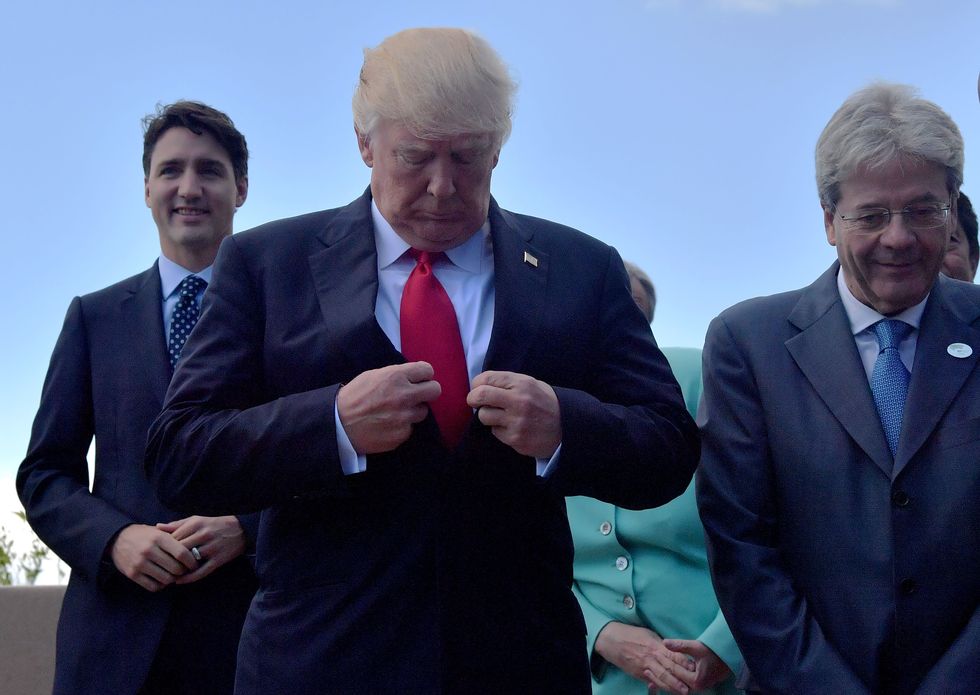 Donald Trump Buttoning Jacket