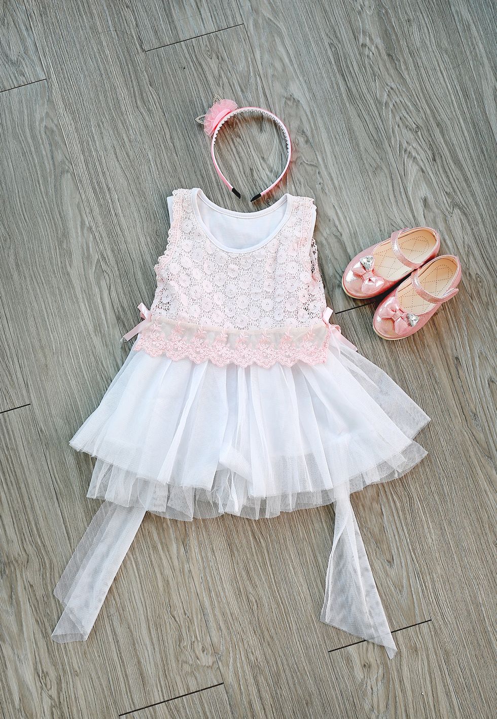 White, Pink, Clothing, Product, Dress, Ruffle, Lace, Peach, Child, Baby & toddler clothing, 