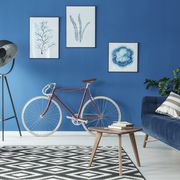 Blue, Furniture, Wall, Azure, Room, Interior design, Table, Design, Chair, Architecture, 