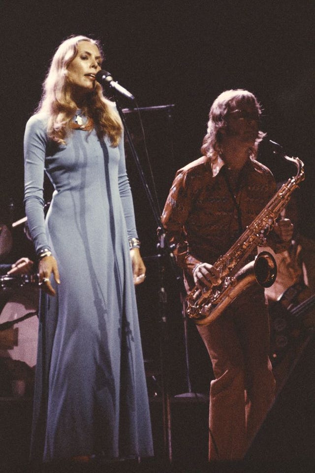 Canadian singer Joni Mitchell in concert