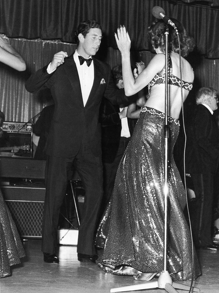 prince charles takes the stage with american vocal soul group the three degrees during a charity fundraiser for the princes trust at the kings country club in eastbourne, july 1978 photo by doug mckenziehulton archivegetty images