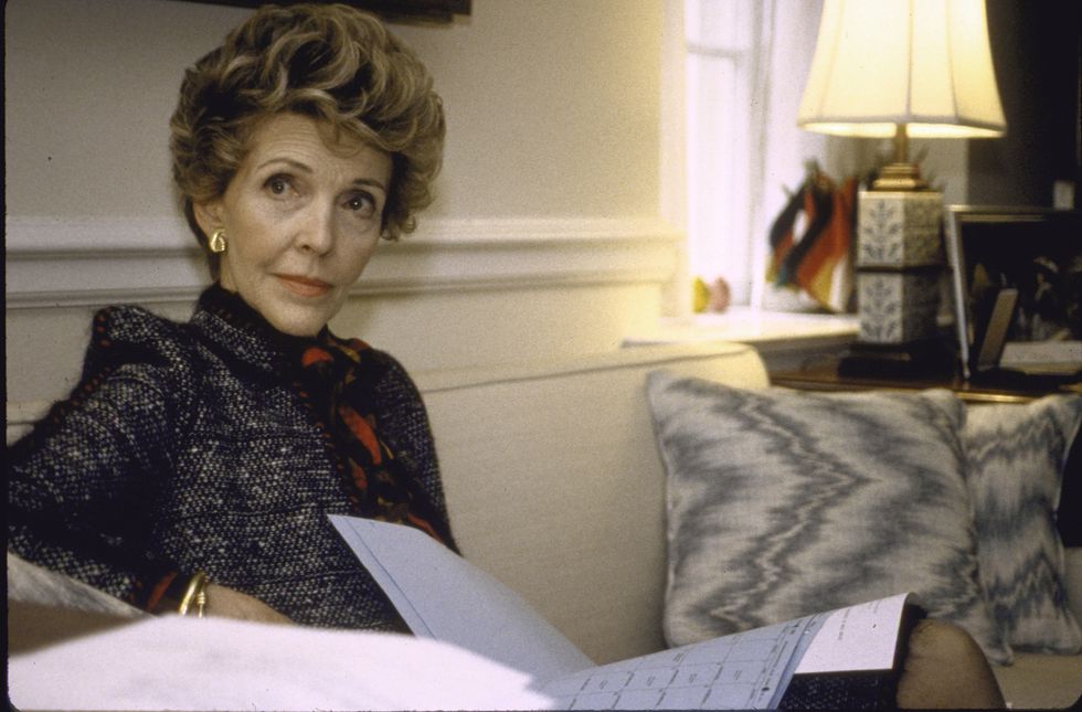 united states   january 01  first lady nancy reagan at work in the white house  photo by dirck halsteadthe life images collection via getty imagesgetty images