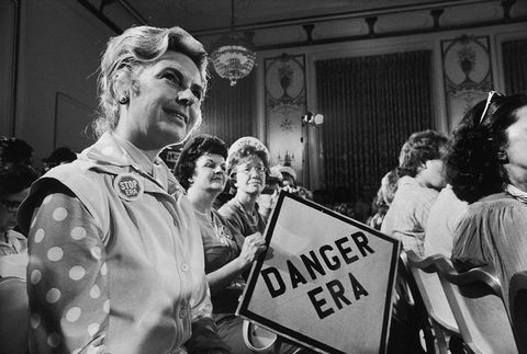 ERA opponent Phyllis Schlafly (L) at subcommittee meeting