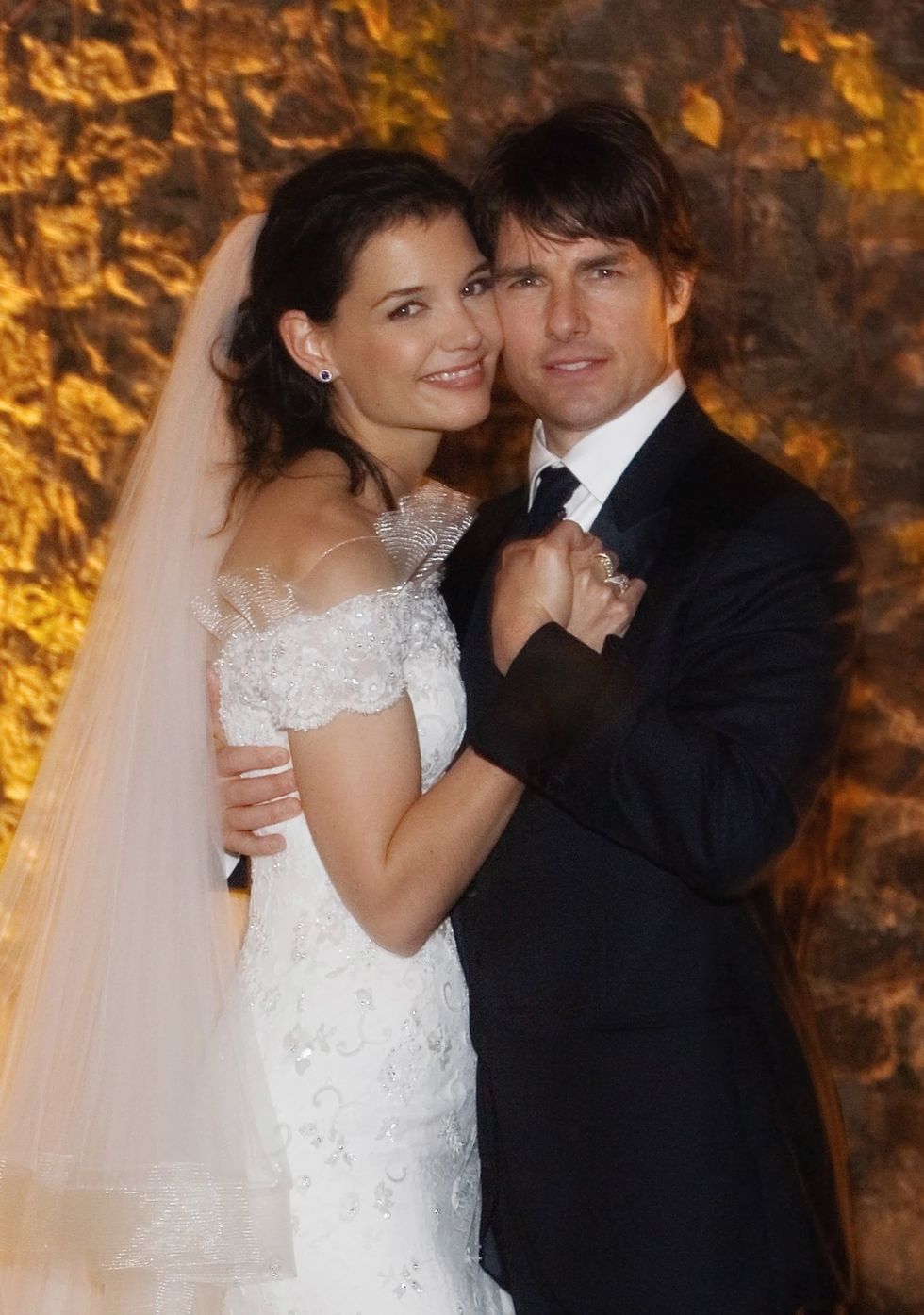 bracciano, italy november 18 in this handout photo provided by robert evans, tom cruise and katie holmes pose together at castello odescalchi on their wedding day november 18, 2006 in bracciano, near rome, italy photo by robert evanshandout via getty images