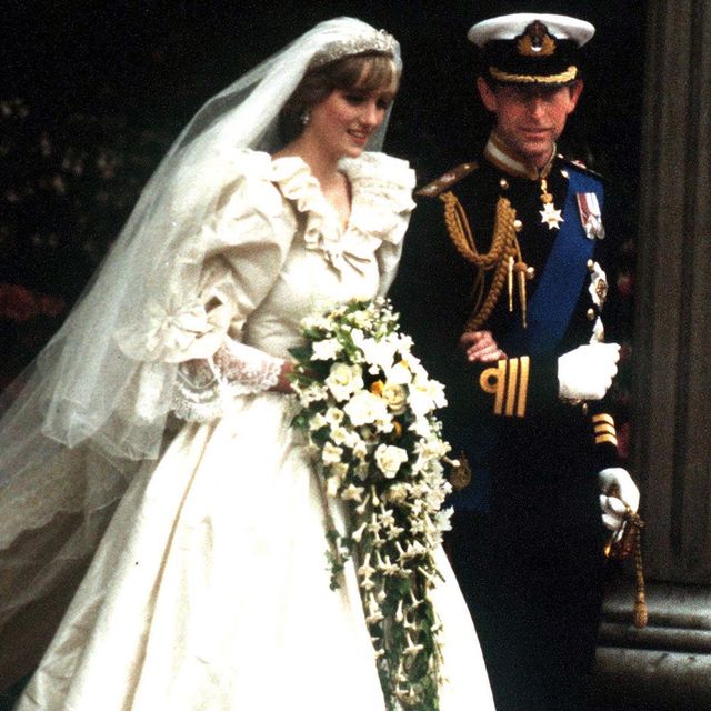 the prince and princess of wales leave st pauls cathedral after their wedding, 29th july 1981 she wears a wedding dress by david and elizabeth emmanuel and the spencer family tiara photo by jayne fincherprincess diana archivegetty images